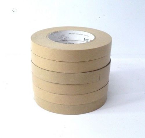 6 PIECES!! 3M 2515 96MM X 55M FLAT BACK PAPER MASKING TAPE COLOR-TAN -surplus