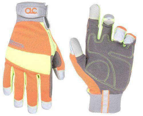 Custom Leathercraft 128M Hivisibility Glove Med Org Gry