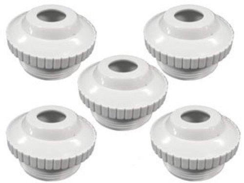 Pool and spa eyeball jet 1.5&#034; threaded to 1/2&#034; open 5 in a package white adju... for sale