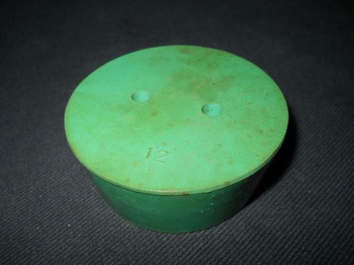 #12 Two-Hole Green Neoprene Stopper, 63mm Top OD x 54mm Bottom OD