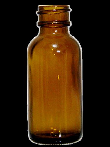 BOSTON ROUND GLASS BOTTLE 1/2 oz 15 ml AMBER 540 PCS FLAT BEAD