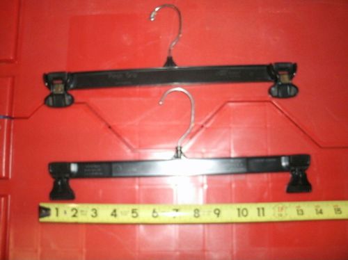 40 14&#034; BLACK Plastic Easy Pinch Clip Pants Skirt Hangers Metal Swivel Hook