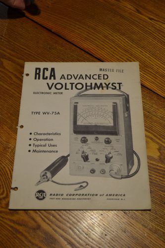 Rare Vtg. Rca Factory Manual Advanced Volthmyst Type WV  75 A Ham Radio