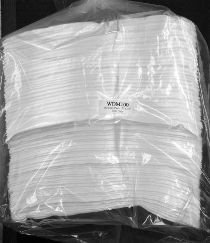 Industrial oil absorbant cloth - white, 100/ct. for sale