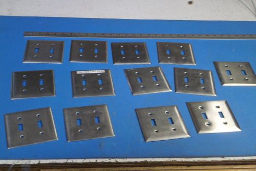 Bryant  S672 2-Gang Toggle Device Switch Wallplate Type 302 Stainless Steel (13)