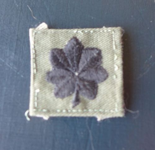 Police Rank Insignia Collar Lapel Major Oak Patch 1.5&#034; x 1.25&#034; Black on Green