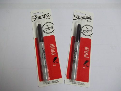 2 Black Fine Tip Sharpie New Package Mark Your Packages Fragile Free Shipping!