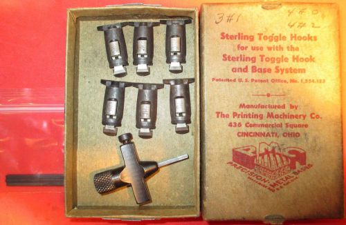 Nos sterling #1 toggle hooks with key and extra needles die stamping for sale