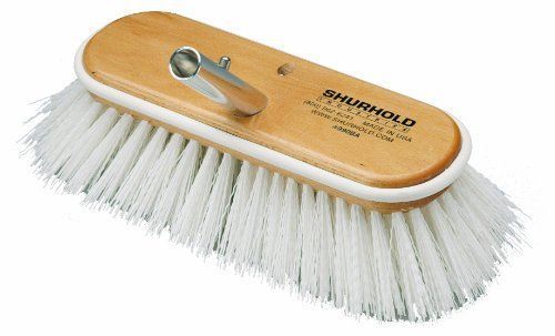 New shurhold 990 10&#034; deck brush with extra stiff white polypropylene bristles for sale
