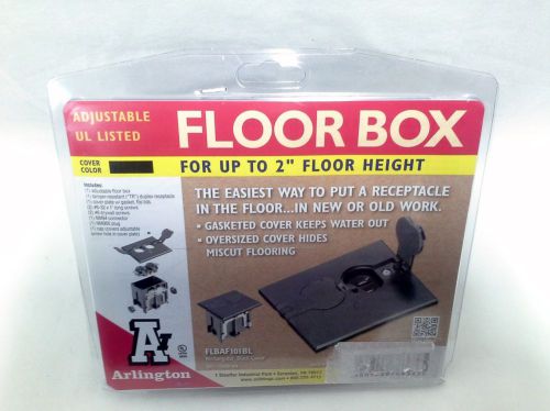 Arlington FLBAF101BL (1) Adjustable Floor Box Kit W/ Outlet &amp; Flip Plate New