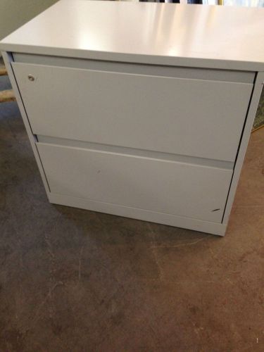 2 drawer lateral size file cabinet by steelcase office furniture w/lock&amp;key 30&#034;w for sale