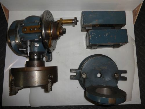 Ellis a635 indexing divider dividing head 6&#034; buck chuck 4 jaw swivel base risers for sale