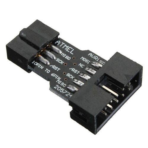 New Practical USBASP AVR Programmer 10 Pin to 6 Pin Converter KK2.0 KK2.1 Black