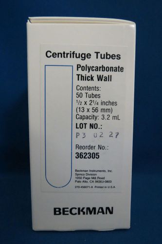 Beckman thick wall centrifuge tubes 3.2 ml 13 x 56 mm (qty. 50) #362305 for sale