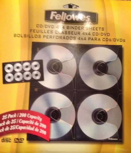Fellowes Clear Poly CD &amp; DVD Loose-Leaf Binder Sheets