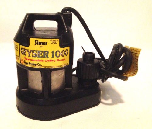 Simer model 2315 geyser 1000 submersible utility pump water 5.5 amps made in usa for sale
