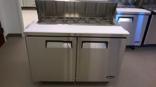 New &#034;atosa&#034; commercial s.s. 2 doors refrigerated prep table, w/pans &amp; warranty for sale