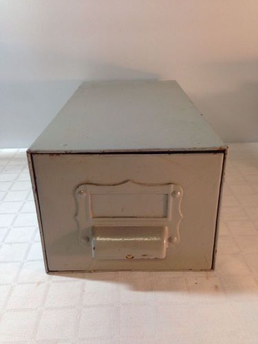 Industrial Metal Single Drawer File Cabinet Box Painted Grey