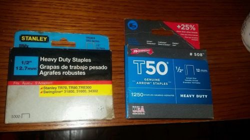 1/2&#034; staples 2250 of them new n boxes Stanley arrow 508
