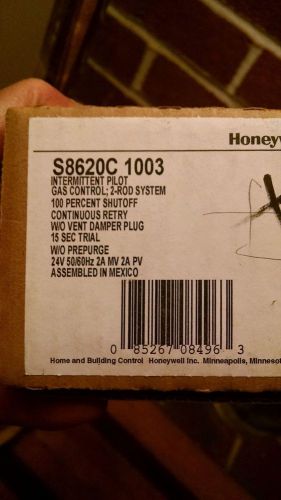 Honeywell s8620c 1003 intermittent pilot gas control; 2-rod system for sale