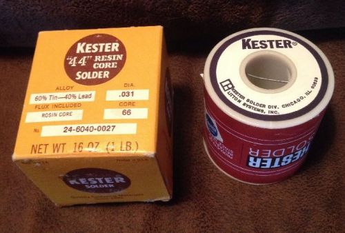 1 lb roll unused kester solder .031,  60/40 - rosin core 66 made in usa for sale