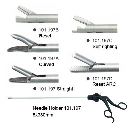 Best Sell CE Approved Needle Holder Plastic Handle 5X330mm Laparoscopy Endoscopy