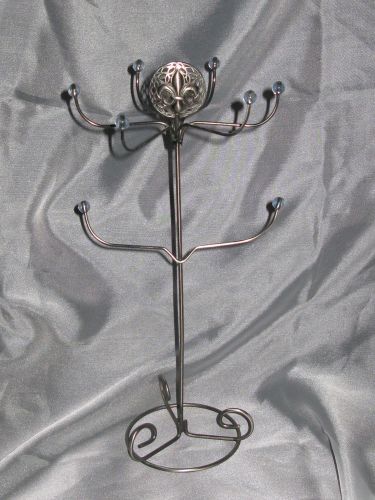 Victorian styled aged silver metal necklace/bracelet/jewelry display stand/rack for sale