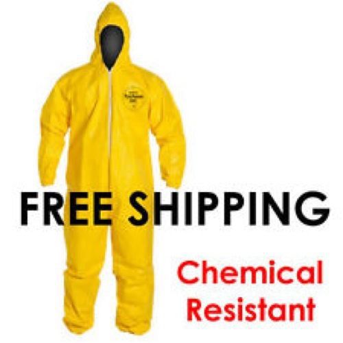 Chemical hazmat suit medium dupont tychem yellow tyvek qc qc127 for sale
