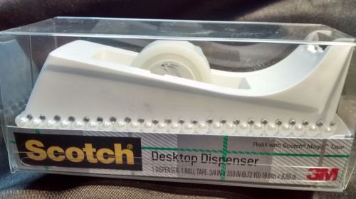 Scotch desktop tape dispenser with rhinestones and pearls