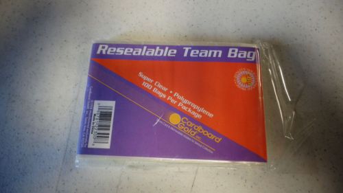 Resealable Team Bag Super Clear 100 Bags Per Package Polypropylene