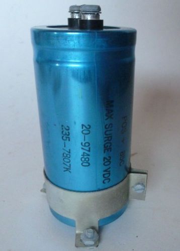 Mallory type cgs 56000 mfd 15 vdc pos+85c max surge 20 vdc capacitor for sale