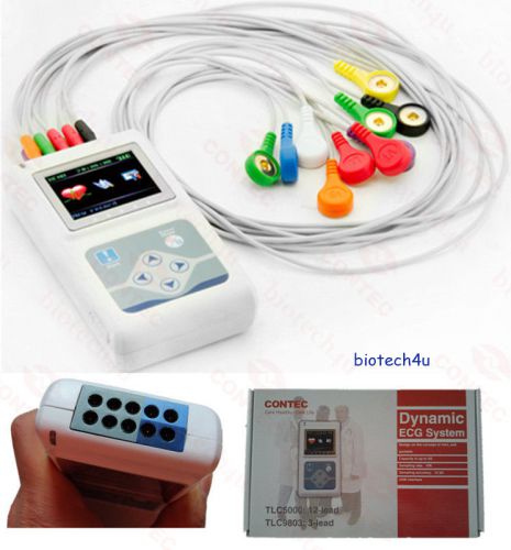 Hot ! 12-CH Color ECG Holter Recorder&amp;Analyzer,ECG Monitor TLC5000?USA shipment?