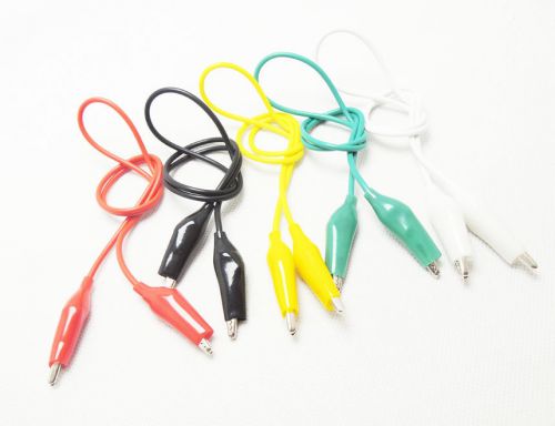 5Pcs Double-ended Crocodile Clips Cables Alligator Jumper Wire Test Leads 50cm
