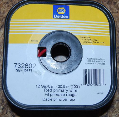 Napa belden 732602 100ft roll 12 ga/cal red primary wire for sale