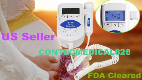 Fda us seller fetal doppler 3mhz probe, baby heart monitor, backlight lcd+gel for sale