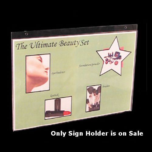 Lot of 10 clear acrylic horizontal wall mount sign holder (17&#034;w x 11&#034;h) for sale