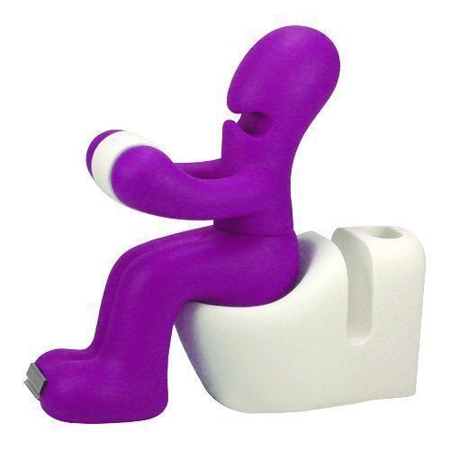 New butt station tape dispenser  pen &amp; memo holder  paper clip storage  purple for sale