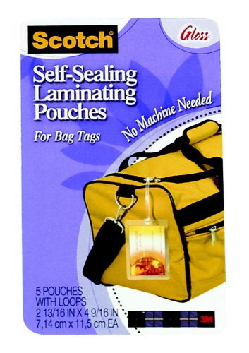 Scotch Self-Sealing Laminating Pouch, 2-13/16 X 4-9/16 inch, Ultra Clear, Pac...