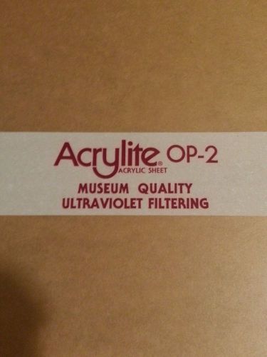 .250&#034; x 16 1/2&#034; x 28 3/8&#034; acrylic op2 museum quality ultraviolet filtering sheet