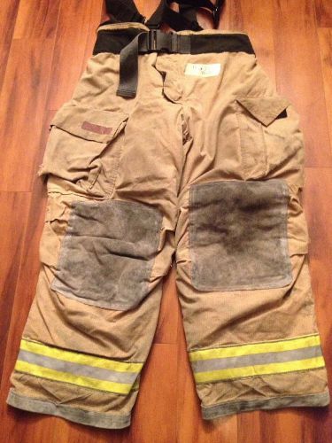 Firefighter PBI Gold Bunker/Turn Out Gear Globe G Extreme USED 42W x 30L  2007&#039;