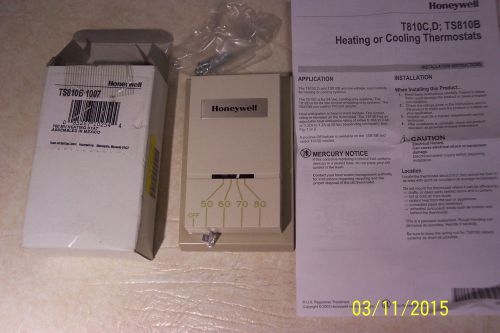 Honeywell ts810b 1007 1-heat non-prog thermostat 750mv  for floor furnace new! for sale