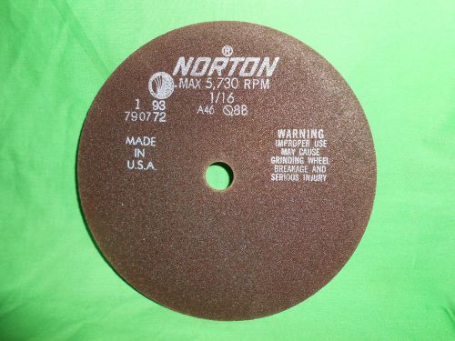 NORTON  8 x 1/16 x 3/4&#034;  A46-Q8B  Non-Reinforced Cutoff  Wheel USA