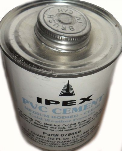 PVC Solvent Cement Ipex Medium Bodied Clear 1 Quart with free shipping!