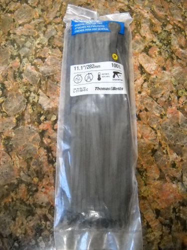 Cable Ties Ty Wraps 11.1 in Thomas &amp; Betts black bag of 100