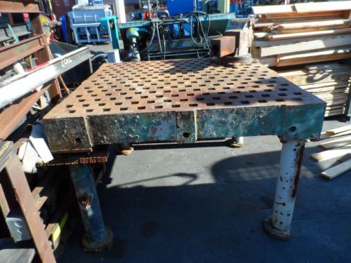 48&#034; x 48&#034; steel platen acorn table / welding metal working table w/ 1-3/4&#034; holes for sale