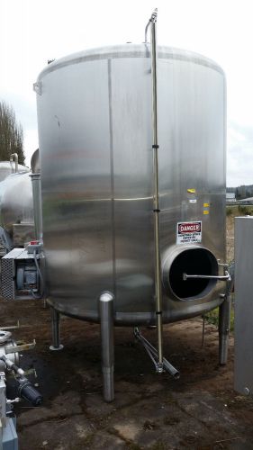 Stainless steel tank 1610 gallon, with 1.5 hp 800 rpm passive agitator for sale