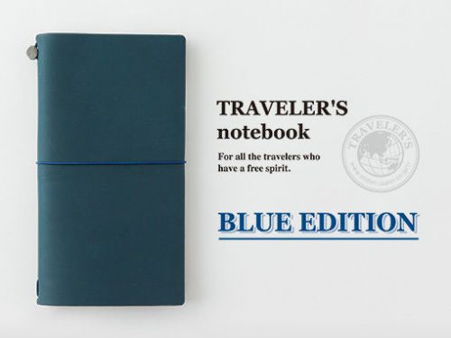 Midori Traveler&#039;s Notebook ? Blue Edition Leather Cover 2015 limited RARE Japan