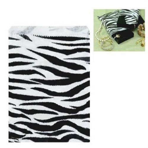 Paper Merchandise Bags 6 x 9&#034; - Zebra Print 100 Bags