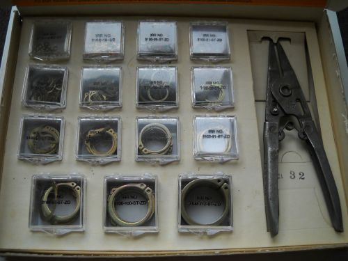 INDUSTRIAL RETAINING RING EXTERNAL RETAINING RING SET WITH PLIER 1/8-1-1/8 NEW