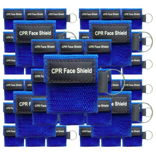 50 New Rescue CPR First Aid Masks Face Shield Mini Barrier Pocket Keychain Mask